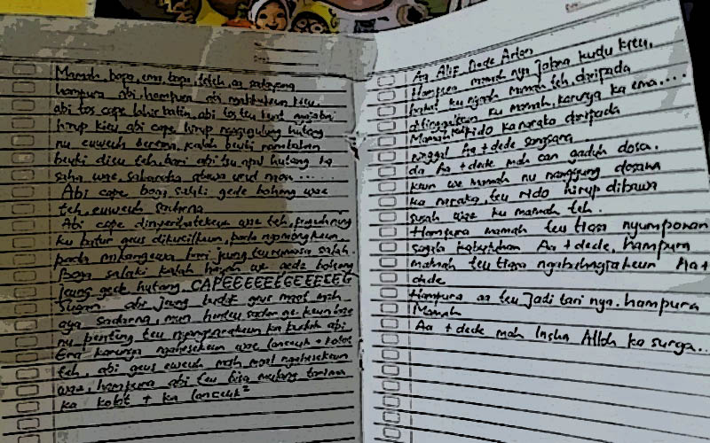 Isi surat ibu gantung diri dan dua anak diracun.