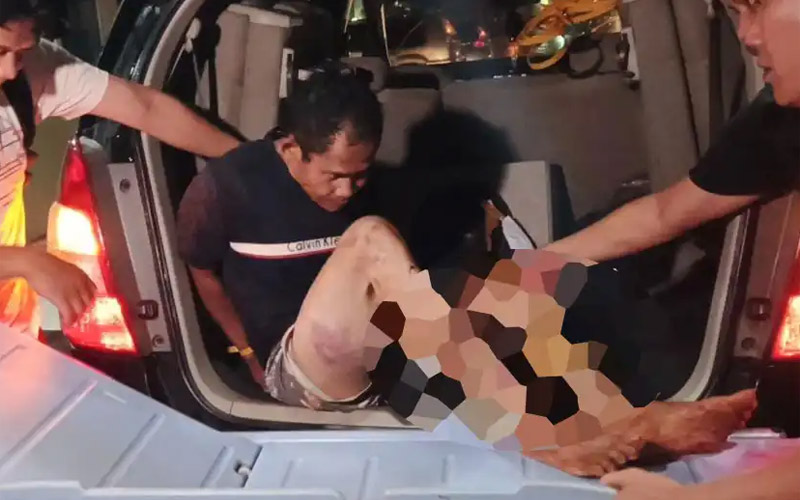 Sat Reskrim Polres Purwakarta saat membawa pelaku