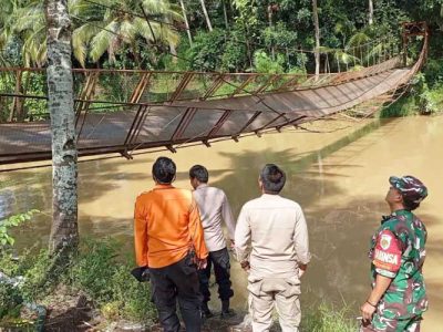 Kondisi jembatan gantung Siliwangi di Sukabumi