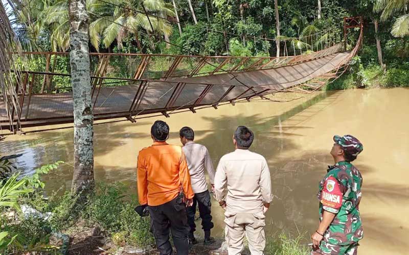 Kondisi jembatan gantung Siliwangi di Sukabumi
