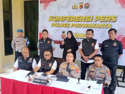 Konferensi pers Kapolres Purwakarta.