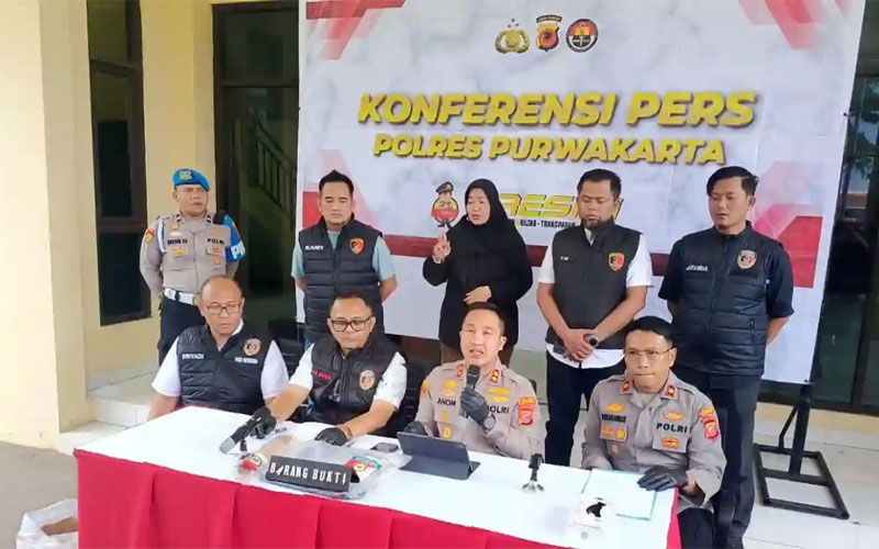 Konferensi pers Kapolres Purwakarta.